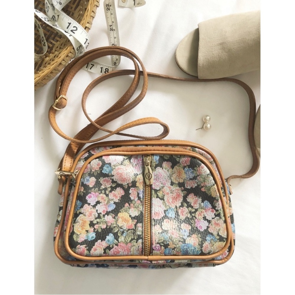 Valentina Crossbody Floral Leather Bag